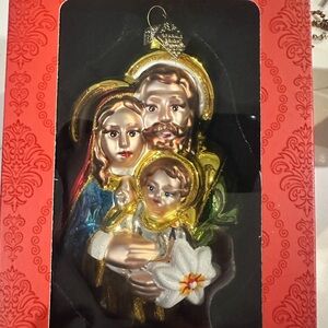 New Christopher Radko Holy Family Ornament Mouth-blown glass by artisans.